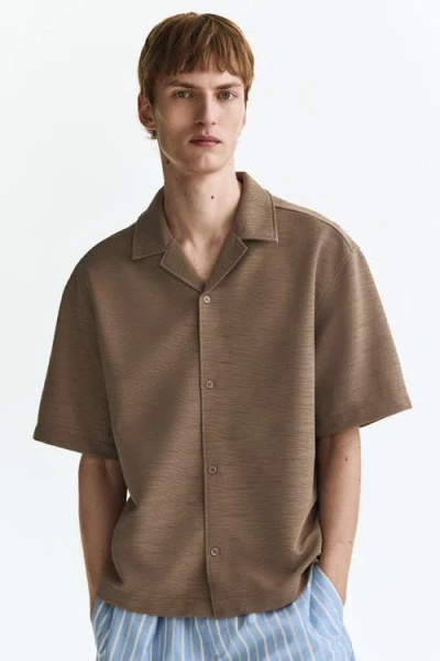 H&m Loose-fit Resort Shirt In Brown