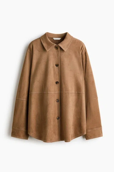 H&m Loose-fit Shirt In Brown