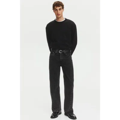 H&m Loose-fit Straight Twisted-leg Jeans In Black