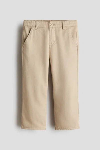 H&m Kids'  Loose-fit Twill Chinos In Metallic