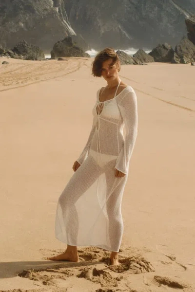 H&m Loose-knit Beach Dress In White