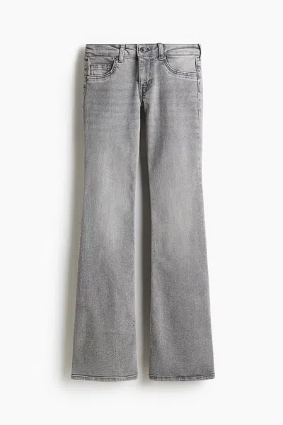 H&m Low Rise Flared Leg Jeans In Gray