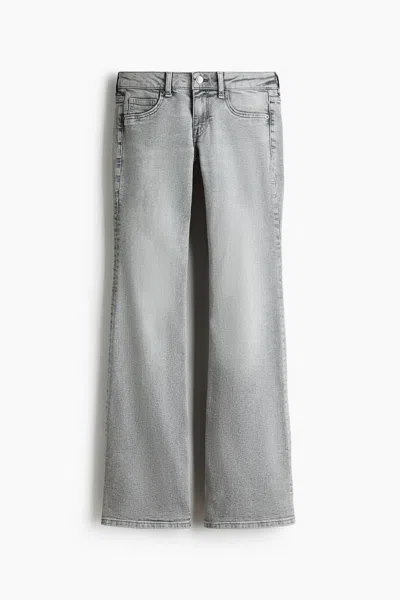 H&m Low Rise Flared Leg Jeans In Gray