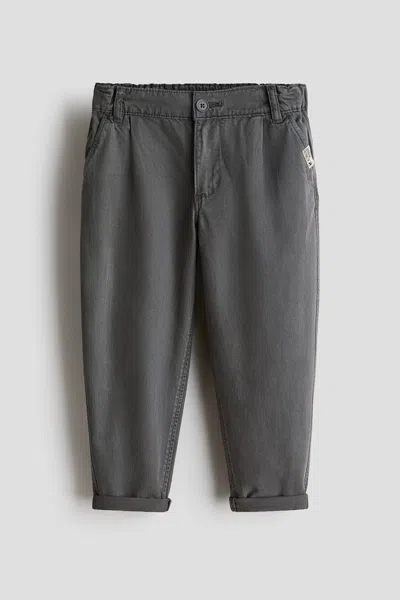 H&m Kids' Lyocell-blend Chinos In Gray