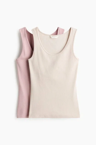 H&m Mama 2-pack Nursing Vest Tops In White