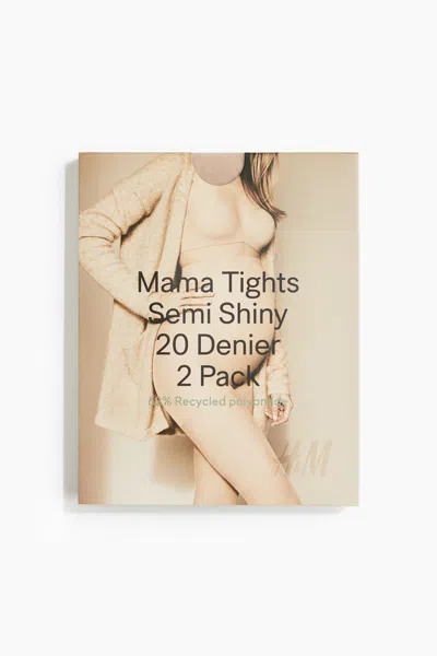 H&m Mama 2-pack Tights 20 Denier In Neutral