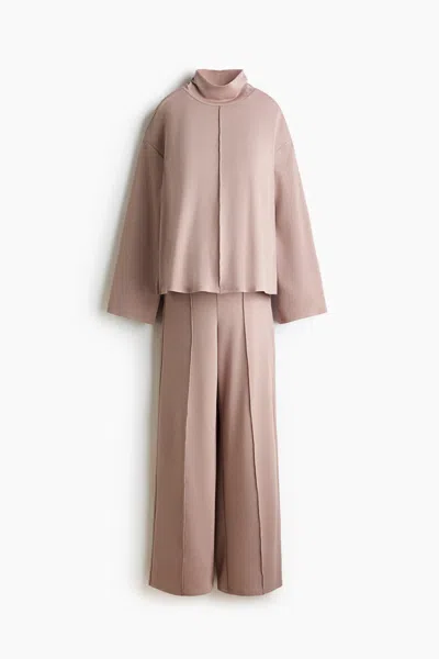 H&m Mama 2-piece Tunic And Pants Set In Pink