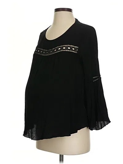 Pre-owned H&m Mama 3/4 Sleeve Blouse In Black
