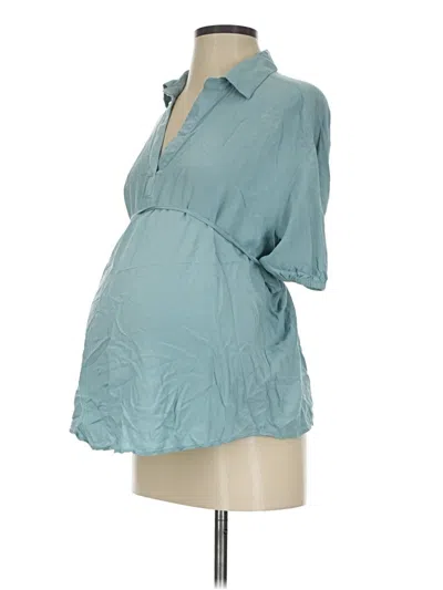 Pre-owned H&m Mama 3/4 Sleeve Blouse In Teal