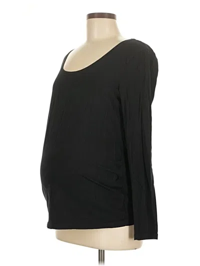 Pre-owned H&m Mama 3/4 Sleeve Top Black Scoop Neck Tops