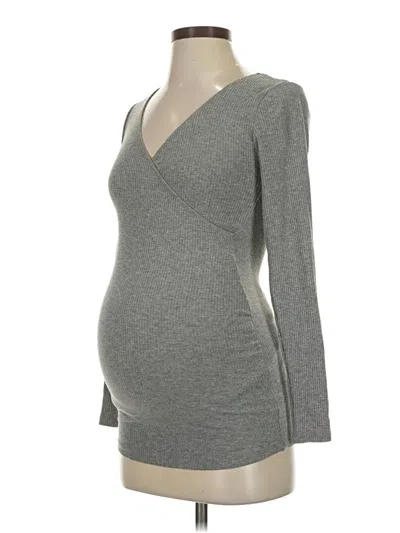 Pre-owned H&m Mama 3/4 Sleeve T-shirt In Gray