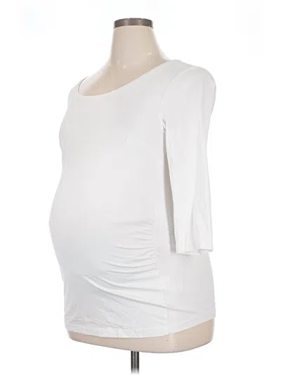 Pre-owned H&m Mama 3/4 Sleeve T-shirt In Ivory