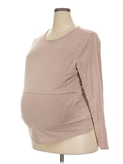 Pre-owned H&m Mama 3/4 Sleeve T-shirt In Tan