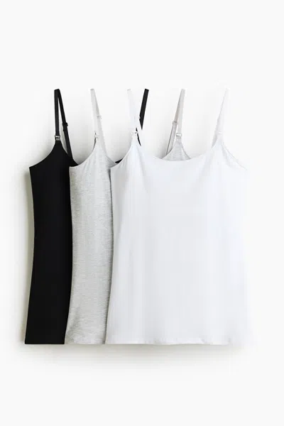 H&m Mama 3-pack Nursing Camisole Tops In Multi