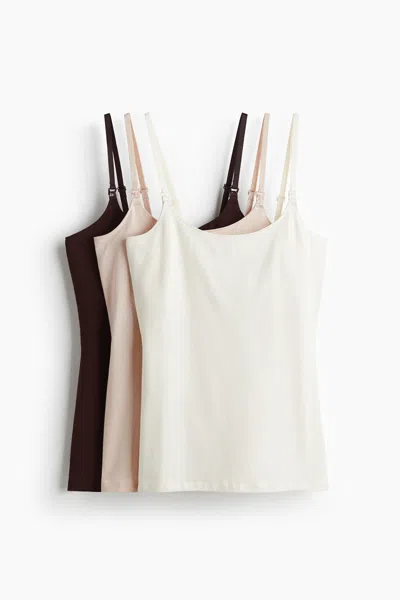 H&m Mama 3-pack Nursing Camisole Tops In Multi
