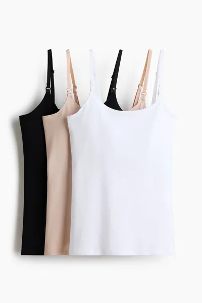 H&m Mama 3-pack Nursing Camisole Tops In Multi