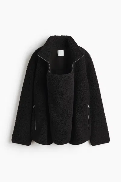 H&m Mama Before & After Babywearing Fleece Jacket In Black