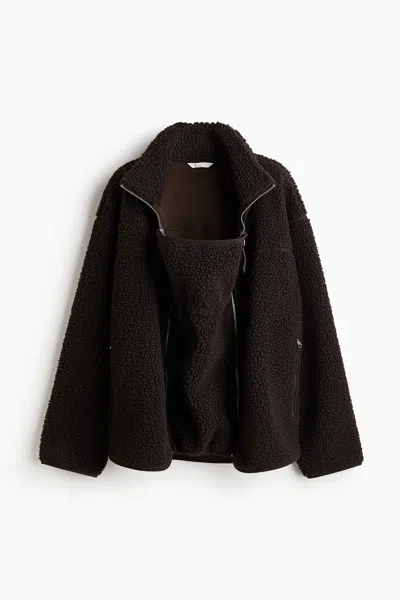 H&m Mama Before & After Babywearing Fleece Jacket In Brown