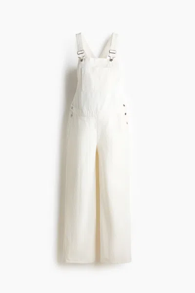 H&m Mama Before & After Denim Overalls In White
