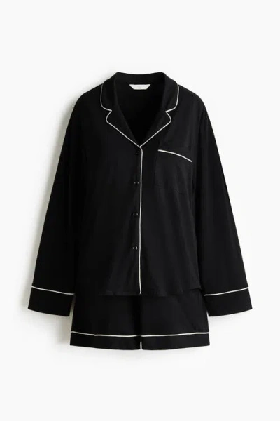 H&m Mama Before & After Viscose-blend Pyjamas In Black