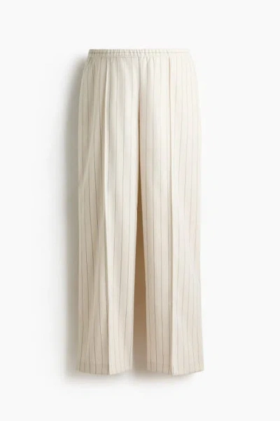 H&m Mama Before & After Wide Crease-detail Trousers In Neutral
