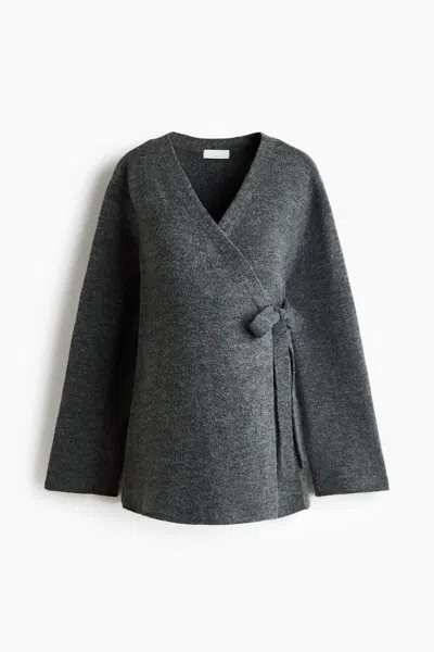 H&m Mama Before & After Wrap-front Cardigan In Gray