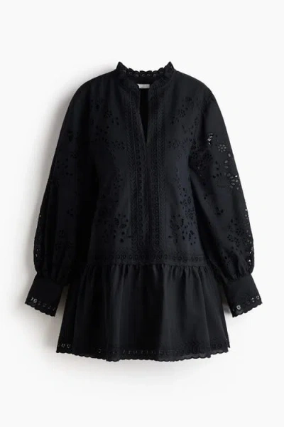 H&m Mama Broderie Anglaise Dress In Black