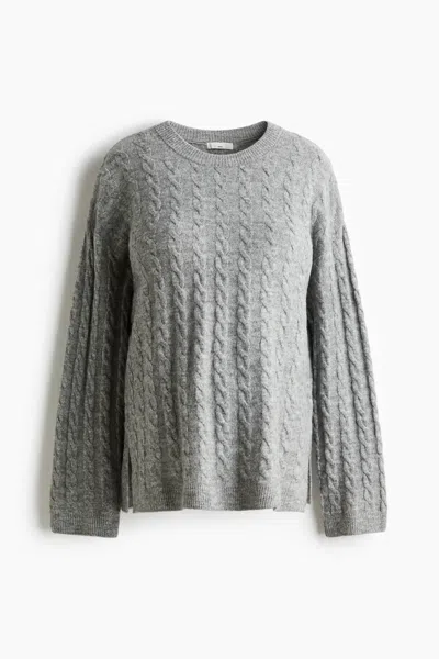 H&m Mama Cable-knit Sweater In Gray