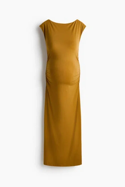 H&m Mama Cap-sleeved Dress In Green