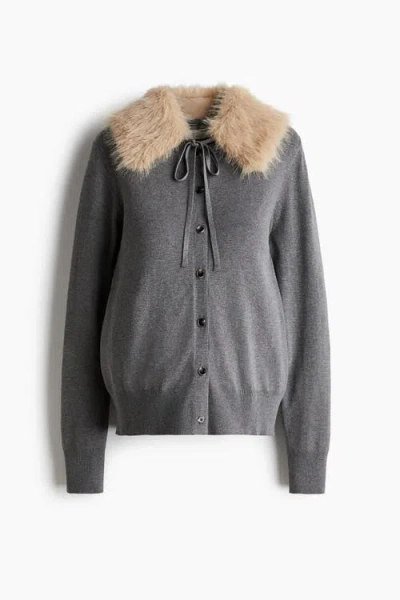 H&m Mama Collared Cardigan In Gray