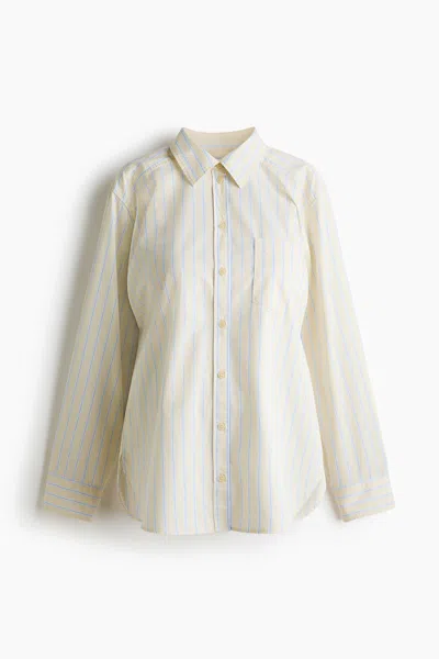 H&m Mama Cotton Poplin Shirt In Yellow
