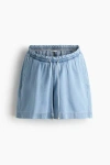 H&m Mama Denim Drawstring Shorts In Blue