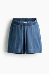 H&m Mama Denim Drawstring Shorts In Blue