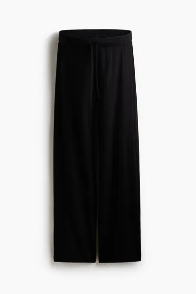H&m Mama Drawstring Scuba Pants In Black
