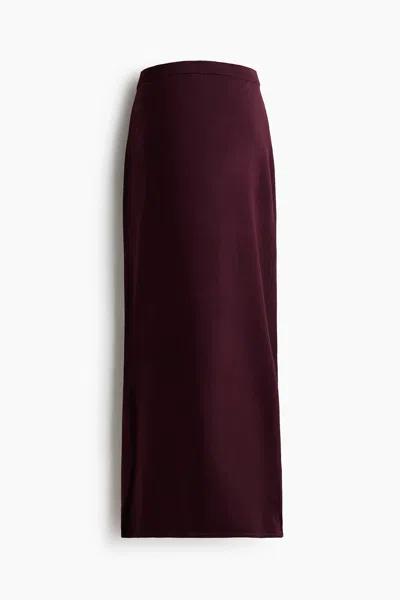 H&m Mama Fine-knit Skirt In Brown