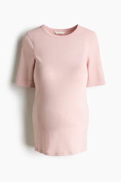 H&m Mama Fitted T-shirt In Pink