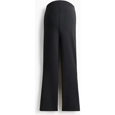 H&m Mama Flared Interlock Trousers In Black