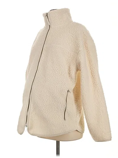 Pre-owned H&m Mama Fleece Jacket In White