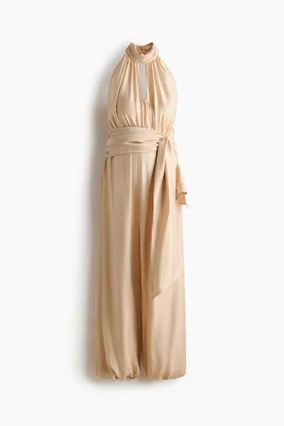 H&m Mama Halterneck Jumpsuit In Neutral