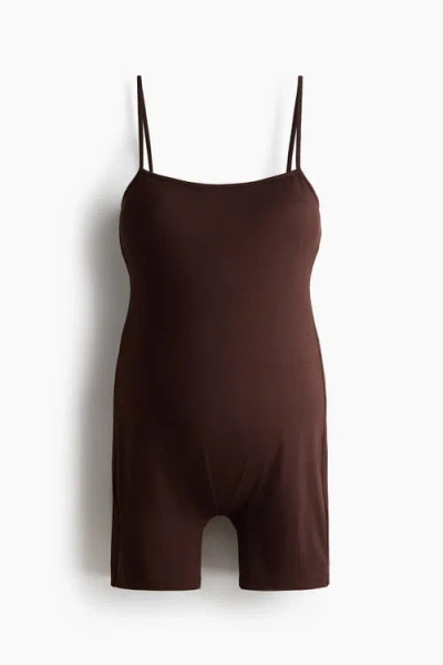 H&m Mama Integral-bra Playsuit In Brown
