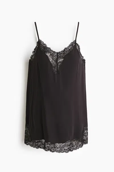 H&m Mama Lace-trimmed Camisole Top In Brown