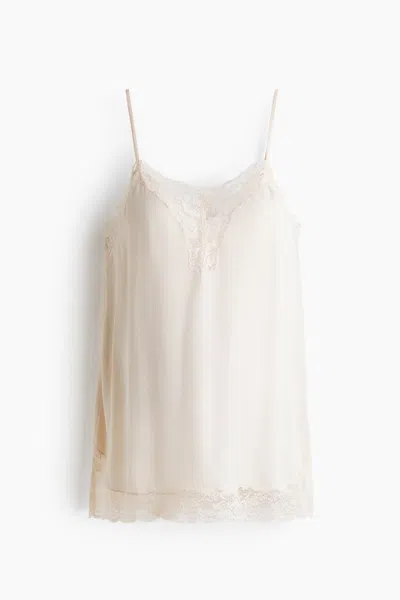 H&m Mama Lace-trimmed Camisole Top In White