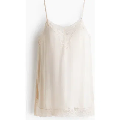 H&m Mama Lace-trimmed Strappy Top In Neutral