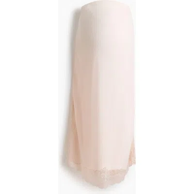 H&m Mama Lace-trimmed Viscose Skirt In Pink
