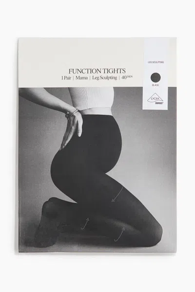 H&m Mama Leg Sculpt Tights 40 Denier With Lycra In Black