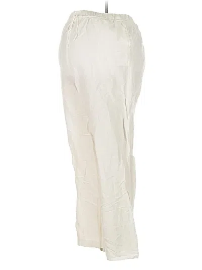 Pre-owned H&m Mama Linen Pants In White