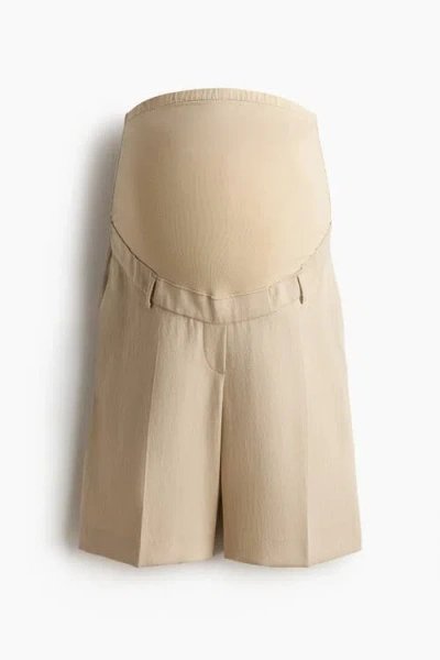 H&m Mama Linen-blend Bermuda Shorts In Multi