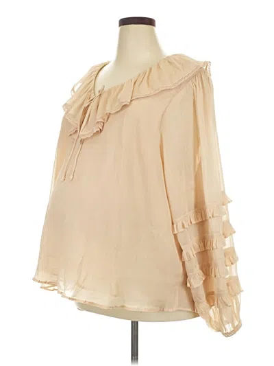 Pre-owned H&m Mama Long Sleeve Blouse In Ivory