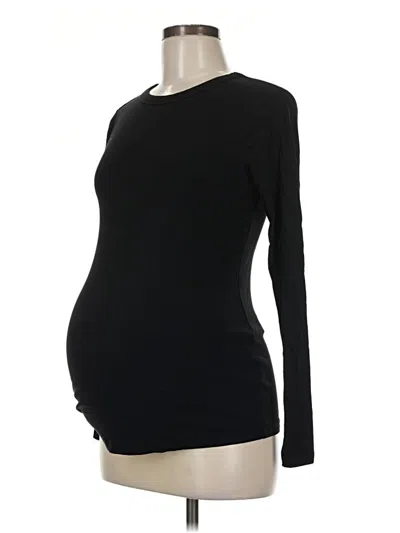 Pre-owned H&m Mama Long Sleeve T-shirt In Black