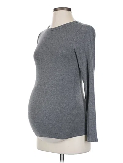 Pre-owned H&m Mama Long Sleeve T-shirt In Gray